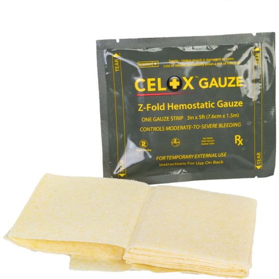 Hemostatic Dressing, Celox Gauze (Z-Fold)