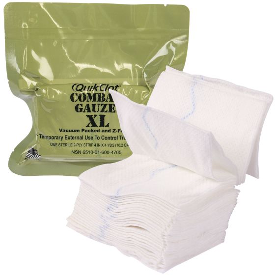 Hemostatic Bandage, Combat Gauze, Xl