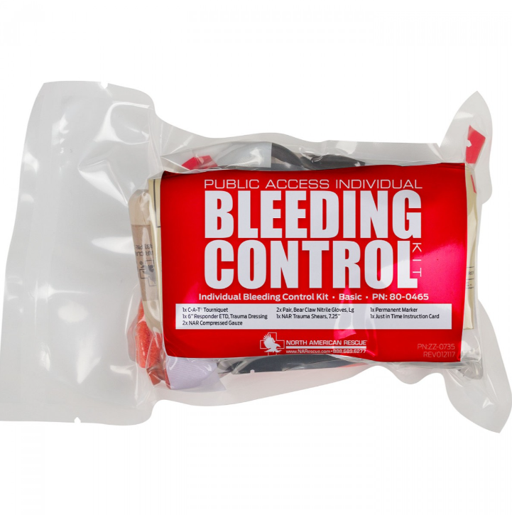 Public Access Individual Bleeding Control Kit - Vacuum Sealed