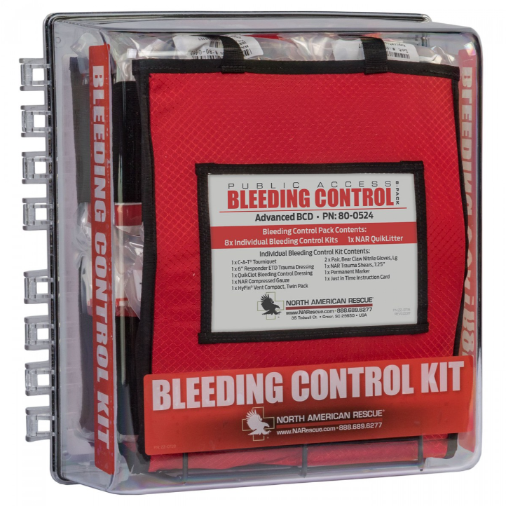 Public Access Bleeding Control Stations - Vacuum Sealed (8 Pack)
