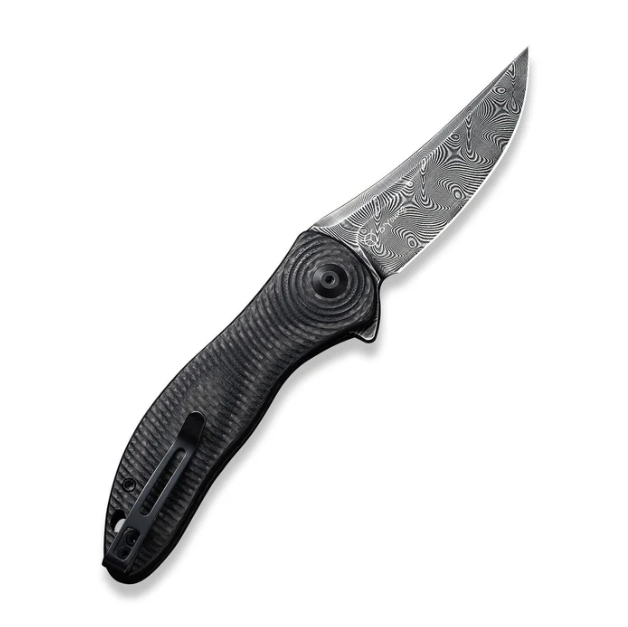 CIVIVI Synergy3 Knife - Layered Black G-10 with Twill CF / Trailing Point