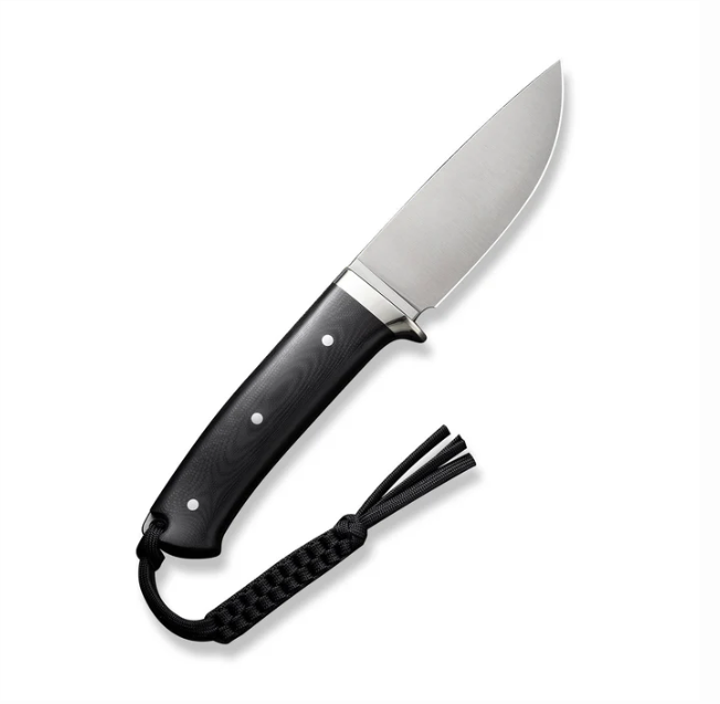 CIVIVI Cloud Peak Fixed Blade Knife - G-10, Nickel-Silver Guard / 4.6" Satin Drop Point