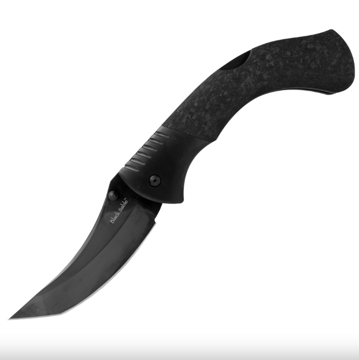 Cold Steel 60 Series Black Sable Lockback Knife - 4.25" Black Trailing Point Finish: Black