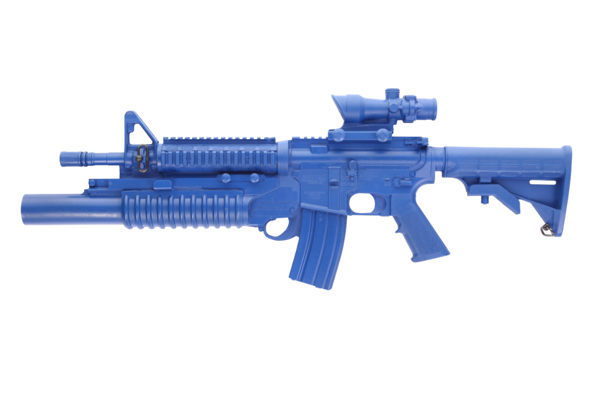 M4 COMMANDO Flat Top Closed Stock, Fwd Rail, M203 Grenade Launcher, ACOG