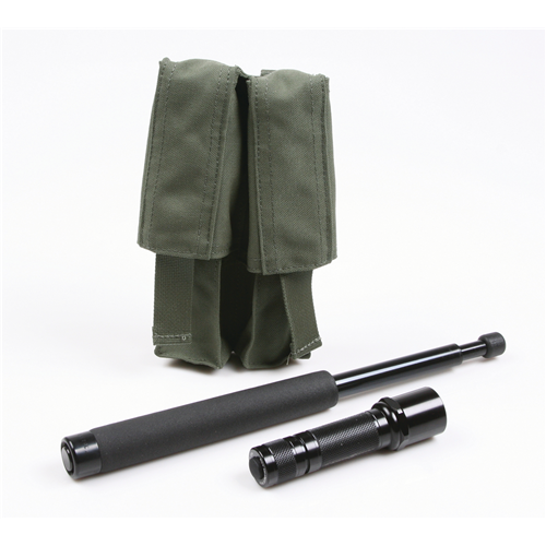 Baton/Flashlight, Double Pouch, Ranger Green