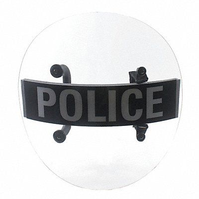 Shield, Riot Shield - Round, 24"" Diameter, 0.125"" Thick, Clear Polycarbonate