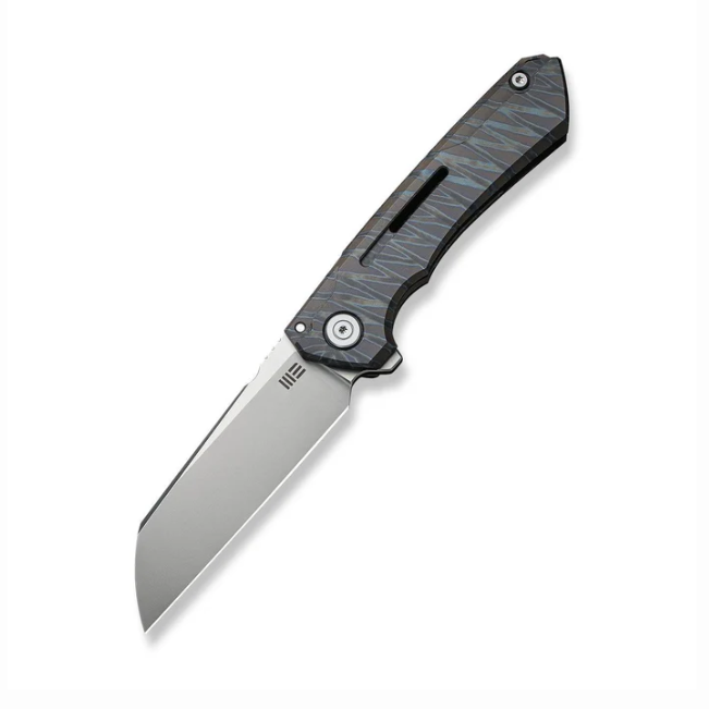 WE Knife Mini Buster Knife - Tiger Stripe Pattern Flamed Titanium