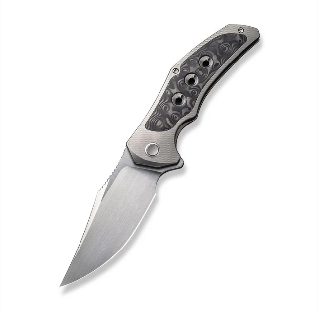 WE Knife Magnetron Knife - Gray Titanium with Rose CF Inlay