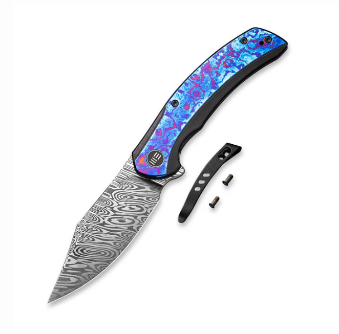 WE Knife Snick Knife - Black Titanium with Timascus Inlay
