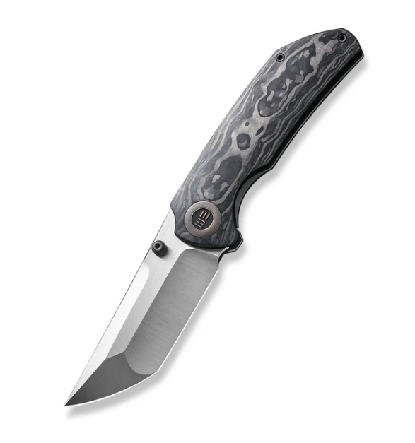 WE Knife Thug XL Knife - Shredded CF Presentation with Gray Hand Rubbed Titanium Lock Side Handle