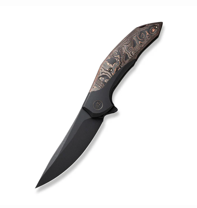 WE Knife Merata Knife - Black Titanium with Copper Foil CF Inlay