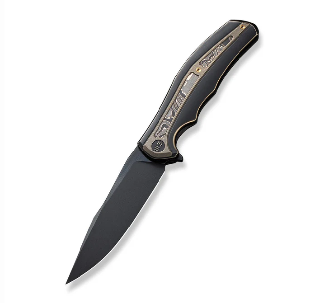 WE Knife Zonda Knife - Black Titanium with Bronze Titanium & Copper Foil CF Inlay
