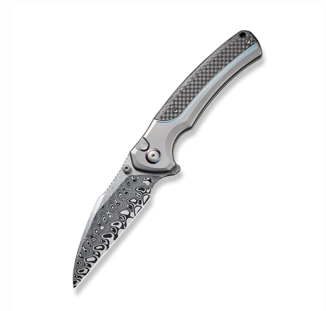 WE Knife Ziffius Knife - Gray Titanium with Twill CF Integral Spacer