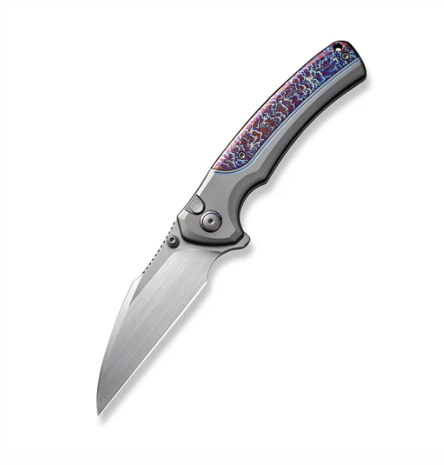 WE Knife Ziffius Knife - Gray Titanium with Flamed Titanium Integral Spacer