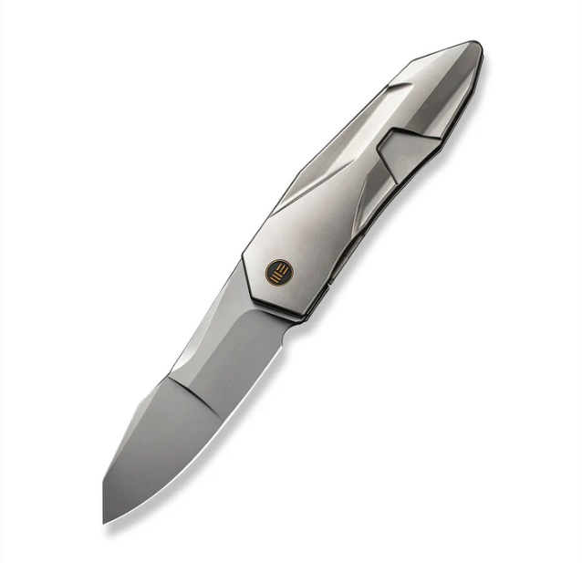 WE Knife Solid Knife - Polished Bead Blasted Titanium Integral