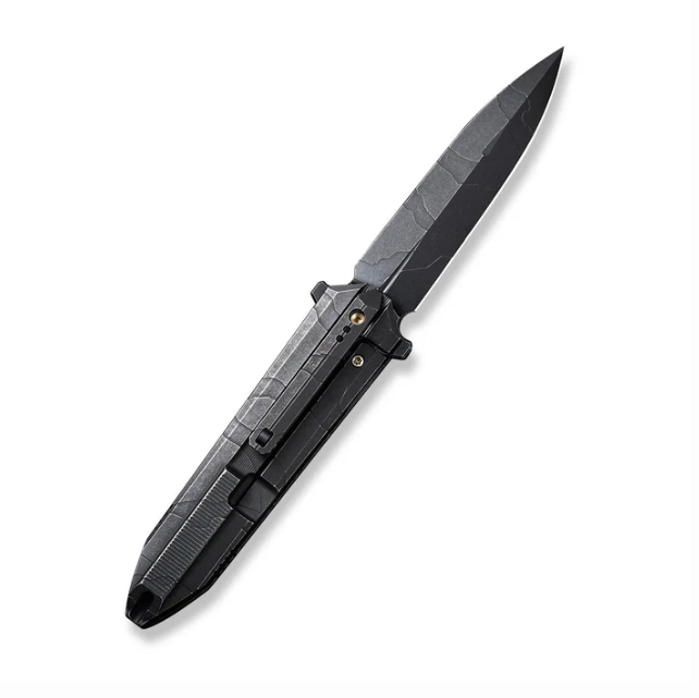 WE Knife Diatomic Knife - Diatomic - Etching Pattern Black Stonewashed Titanium