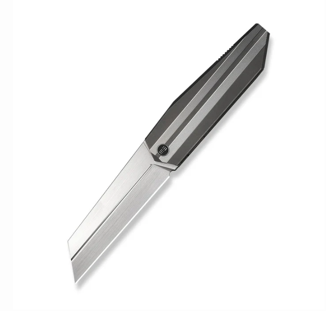 WE Knife Collinear Flipper Knife - Collinear Gray & Satin Titanium / 3.67" Satin Reverse Tanto