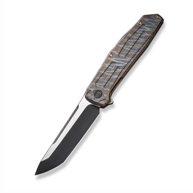 WE Knife Shadowfire Knife - Tiger Stripe Pattern Flamed Titanium