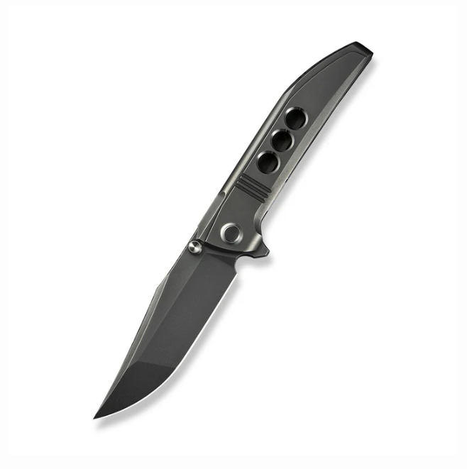 WE Knife Ezinta Knife - Polished Gray, Satin Titanium / 3.99" Polished Gray Clip Point