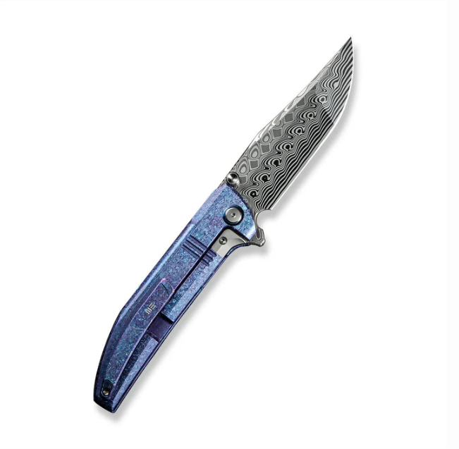 WE Knife Ezinta Knife - Crystalized Blue / Purple, Satin Titanium / 3.99" Clip Point