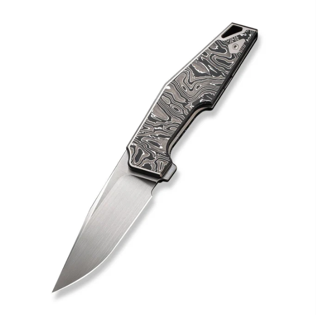 WE Knife OAO Knife - Gray Titanium Integral with Aluminum Foil CF Inlay