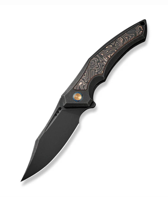 WE Knife Orpheus Knife - Black Titanium Integral with Copper Foil CF Inlay