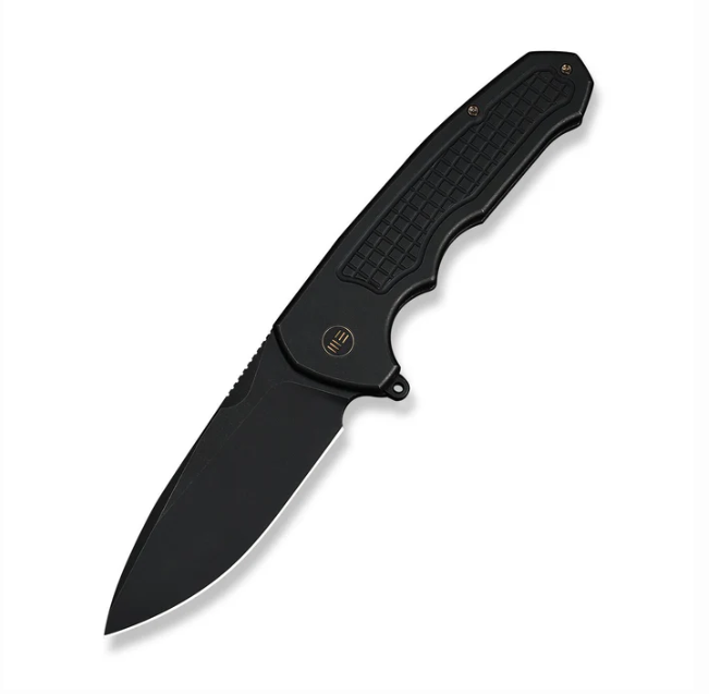 WE Knife Starlash Flipper Knife - Black Titanium / 3.97" Black Stonewash Drop Point