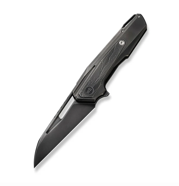 WE Knife Falcaria Knife - Polished Gray Titanium / 3.64" Polished Gray Wharncliffe