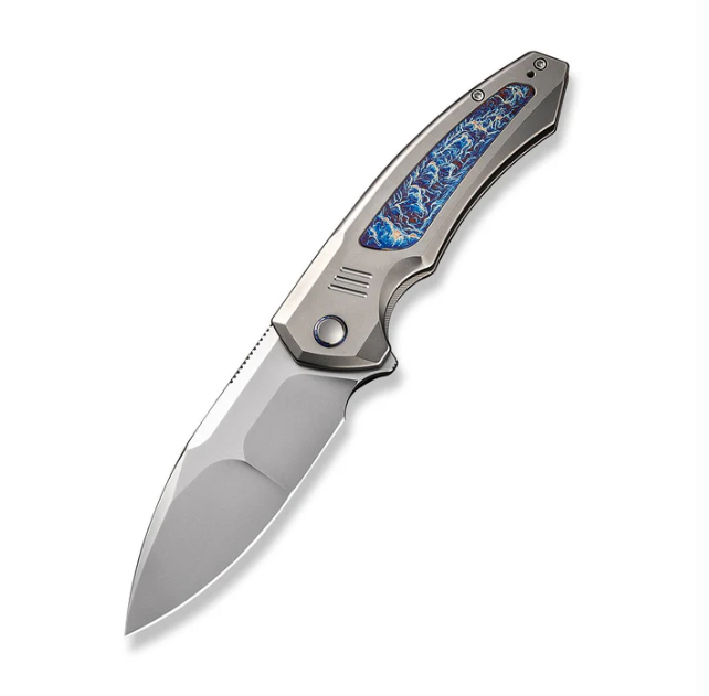 WE Knife Hyperactive Knife - Polished Bead Blasted Titanium with Flamed Titanium Inlay