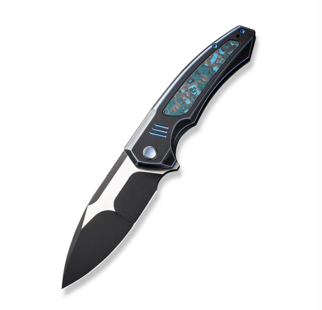 WE Knife Hyperactive Knife - Black Titanium with Arctic Storm Fat CF Inlay