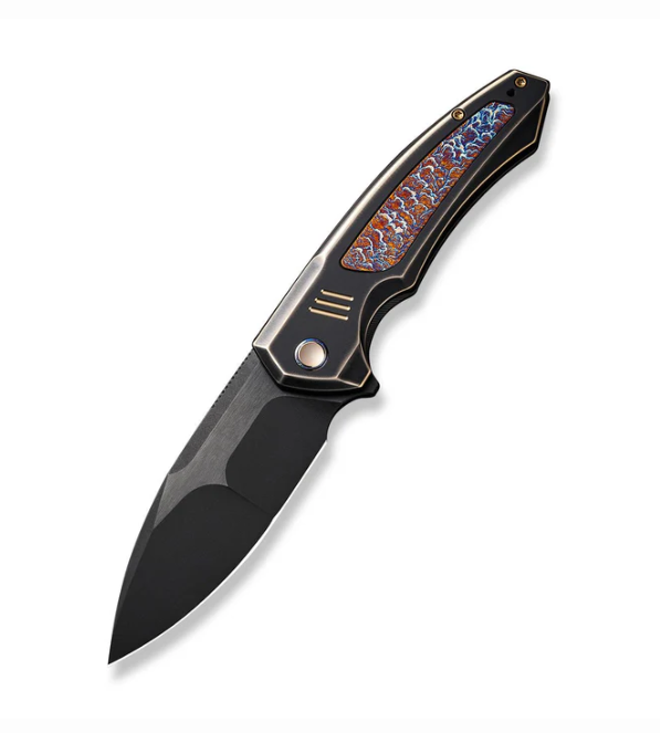 WE Knife Hyperactive Knife - Black Titanium with Flamed Titanium Inlay