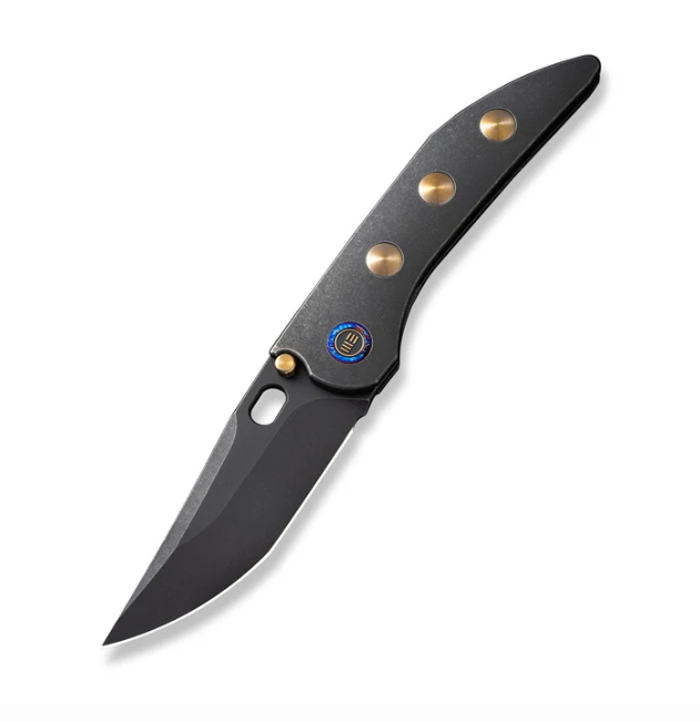 WE Knife Quinseris Flipper Knife - Bronze Titanium with Shredded CF / 3.96"