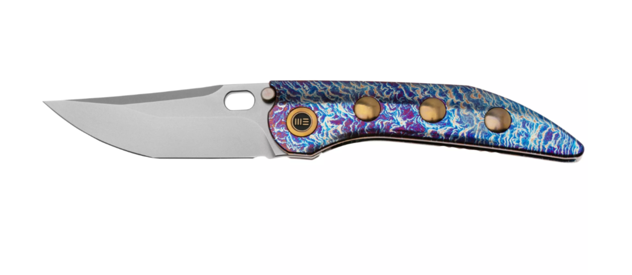 WE Knife Attor Knife - Flamed, Golden Titanium / 3.55" Polished Bead Blast Modified Persian