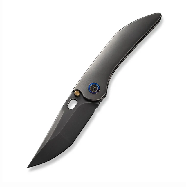 WE Knife Attor Knife - Polished Gray Titanium / 3.55" Polished Gray Modified Persian