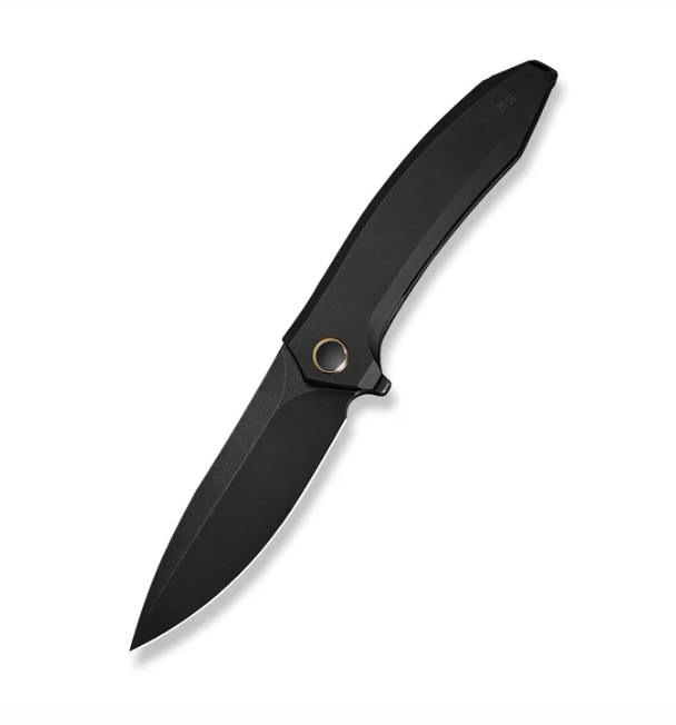 WE Knife Acuminal Flipper Knife - Black Titanium / 3.98" Black Stonewash Drop Point