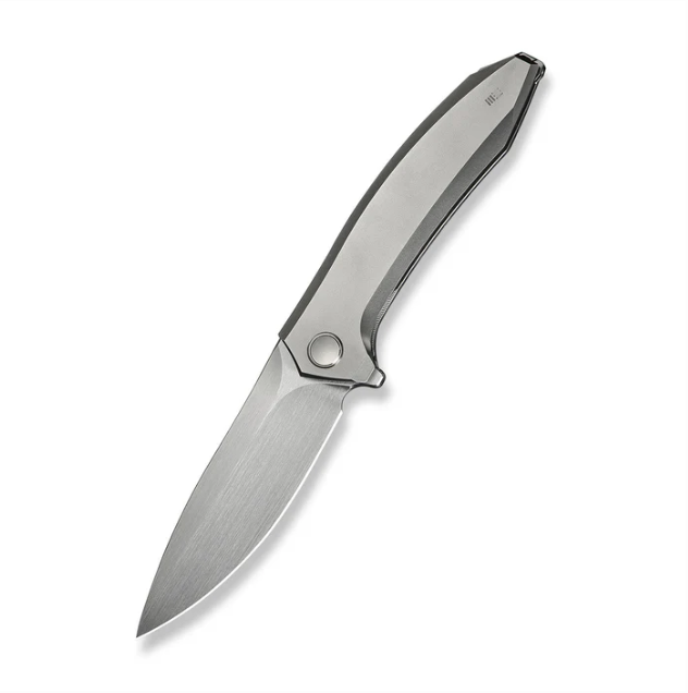 WE Knife Acuminal Flipper Knife - Polished Bead Blasted Titanium / 3.98" Satin Drop Point