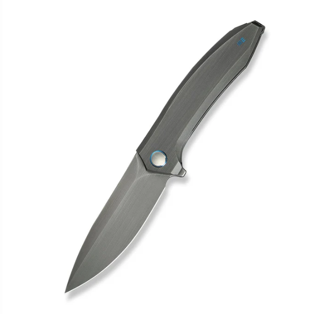 WE Knife Acuminal Flipper Knife - Gray Hand Rubbed Titanium / 3.98" Gray Hand Rubbed Drop Point