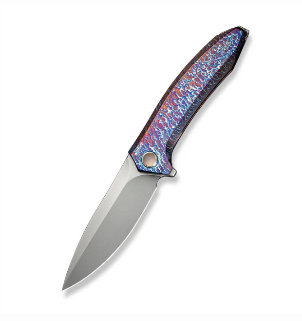 WE Knife Acuminal Flipper Knife - Flamed Titanium / 3.98" Polished Bead Blast Drop Point