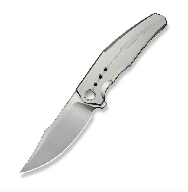 WE Knife Kyklos Flipper Knife - Gray Titanium / 3.79" Satin Clip Point