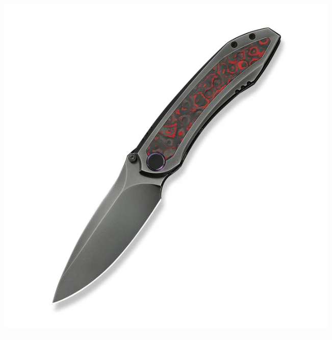 WE Knife Winsome Knife - Polished Gray, Red, Black Titanium / 3.74"