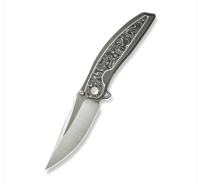 WE Knife Quinseris Flipper Knife - Gray Titanium with Aluminum Foil / 3.96"
