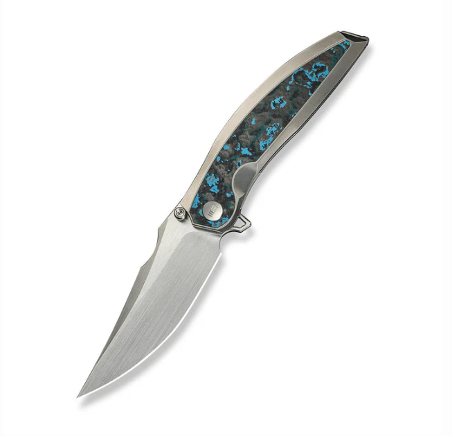 WE Knife Quinseris Flipper Knife - Polished Bead Blasted Titanium with / 3.96"