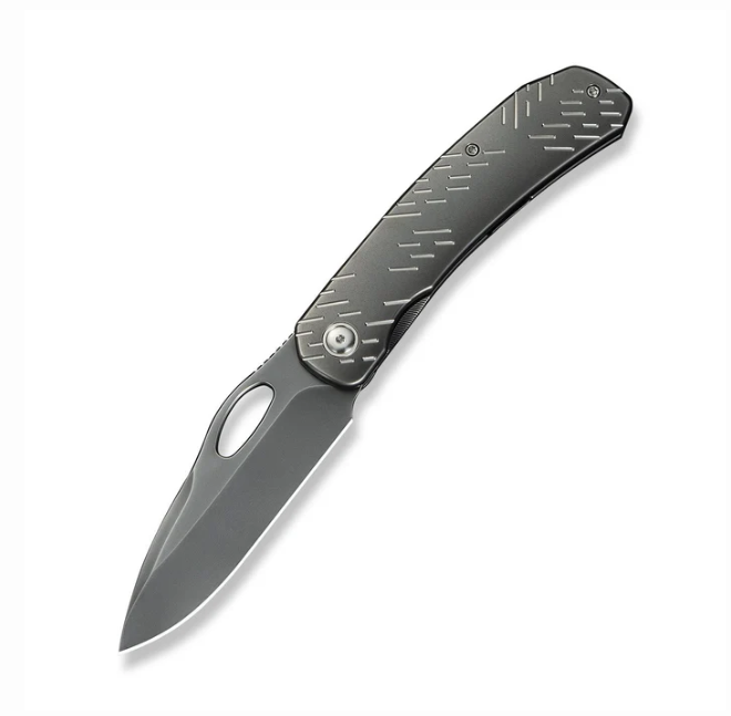 WE Knife Inmate Flipper Knife - Polished Gray Titanium with Satin / 3.7"