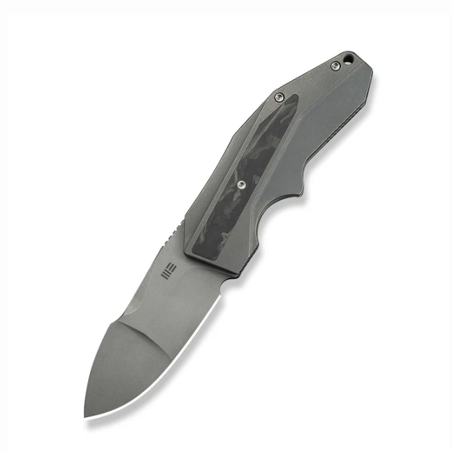 WE Knife Coral Flipper Knife - Gray Titanium with Marble CF / 2.95"