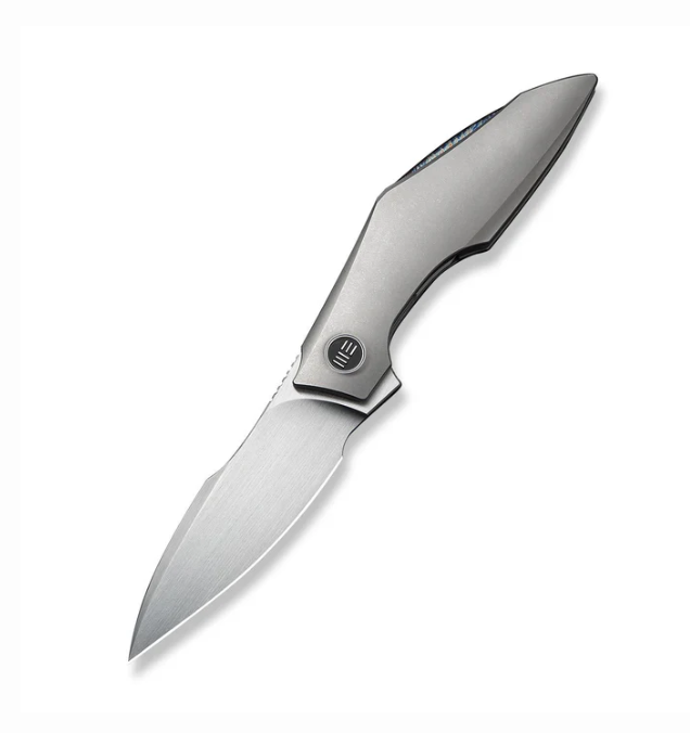 WE Knife Krait Snake Flipper Knife - Gray Titanium / 3.34" Satin Recurve Tip Harpoon