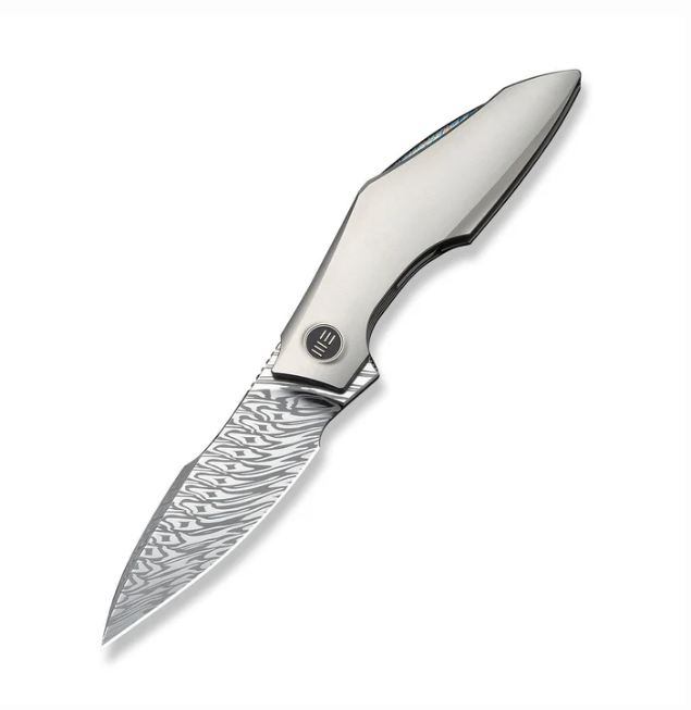 WE Knife Krait Snake Flipper Knife - Gray Titanium / 3.34" / Recurve Tip Harpoon