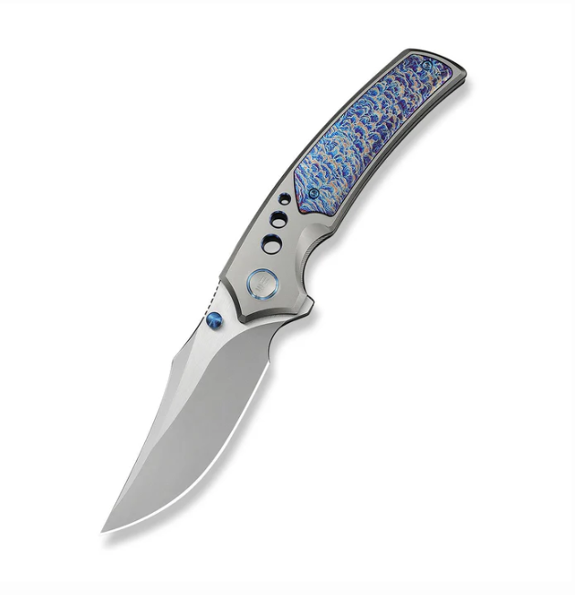 WE Knife Skynix Flipper Knife - Titanium / 3.7" Stonewash / Satin Flat Clip Point