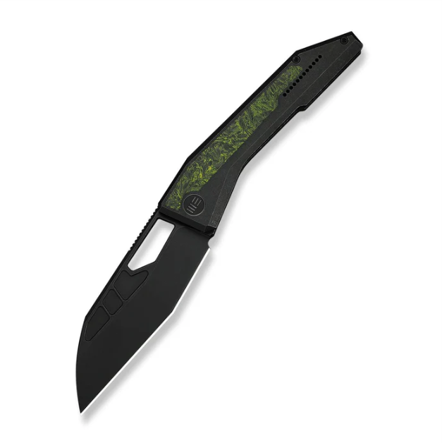 WE Knife Inceptus Knife - Black Titanium with Green & Black CF Inlay