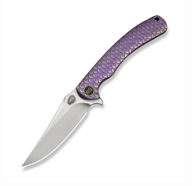 WE Knife Dracarys (12th Anniversary Limited Edition Flipper Knife - Purple & Golden Titanium / 3.58"