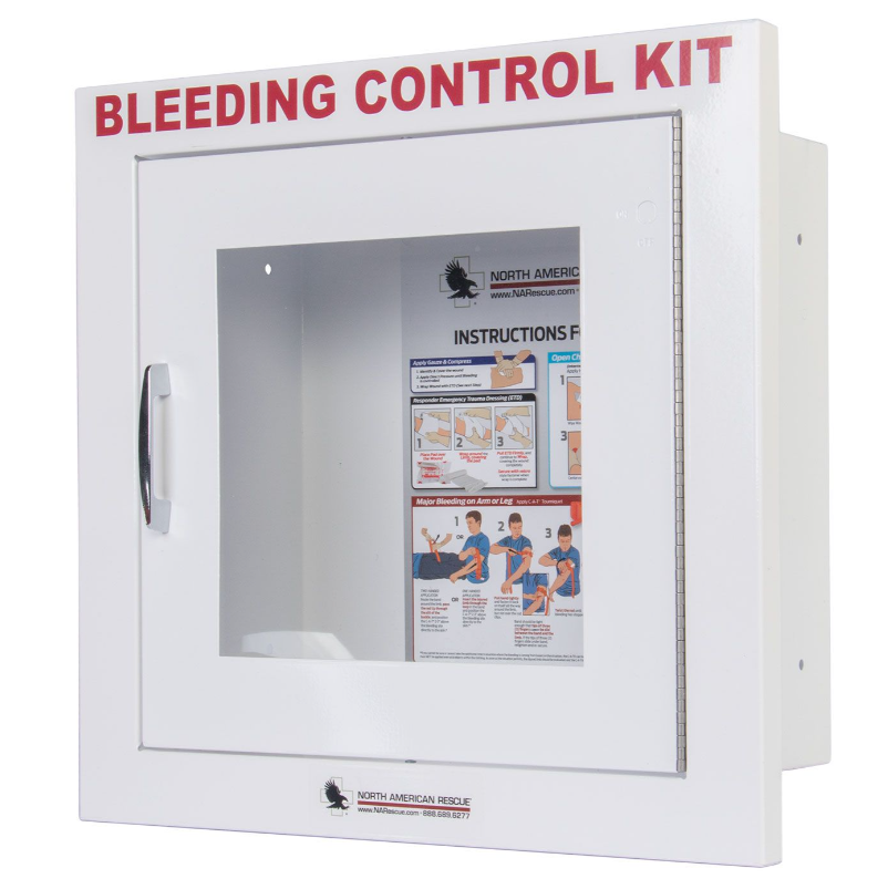 Public Access Bleeding Control Metal Semi-Recessed Wall Case